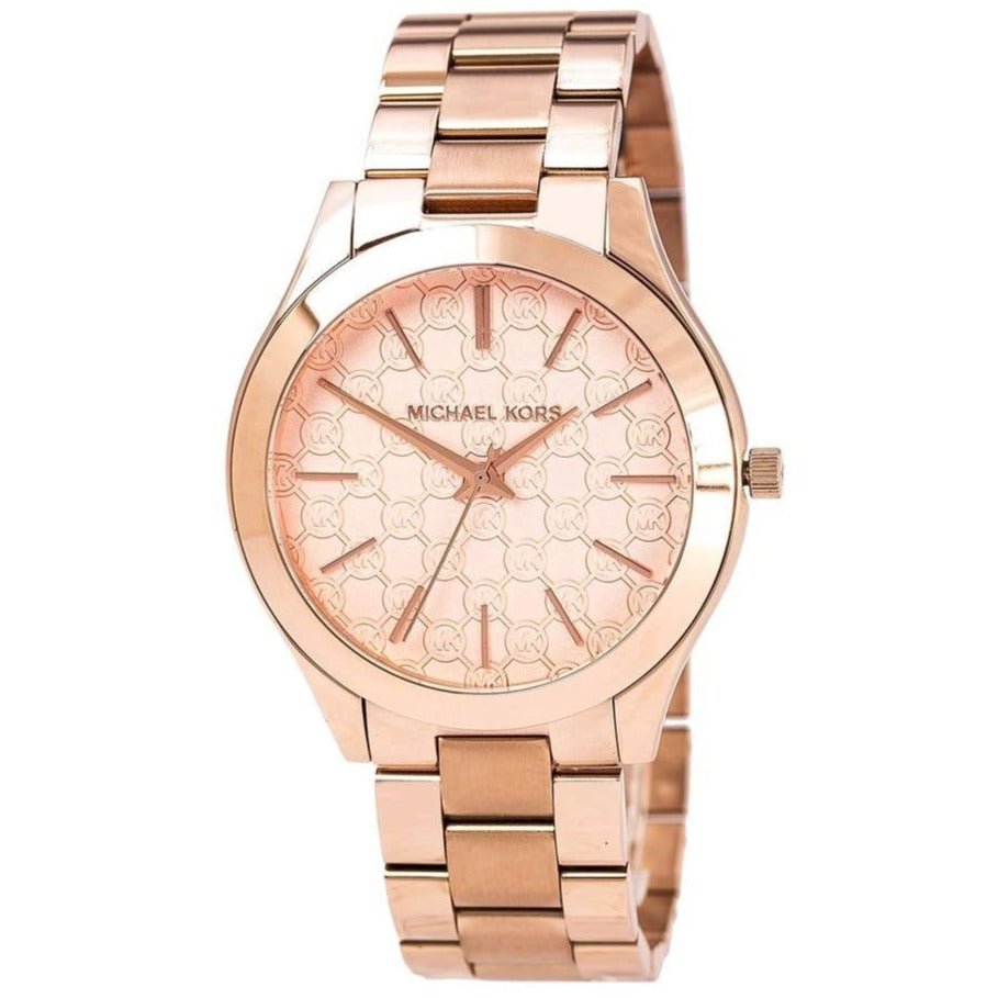 Michael Kors Mk3336 Ladies Slim Runway Rose Gold Motif Watch -korean beauty
