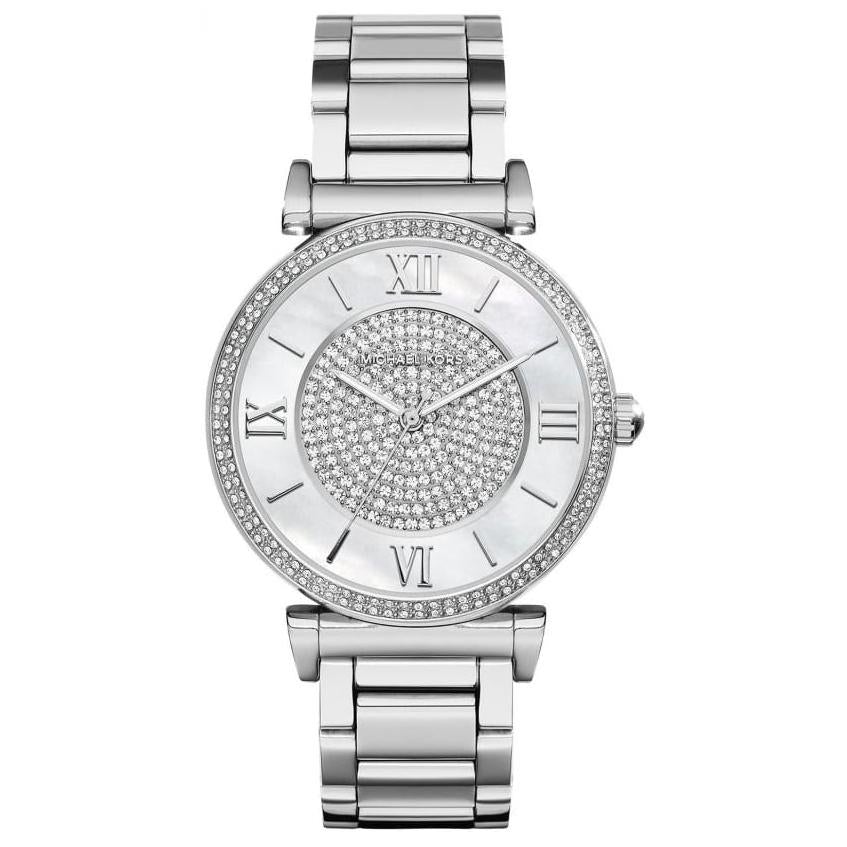 Michael Kors Mk3355 Ladies Catlin Bracelet Silver Watch -korean beauty