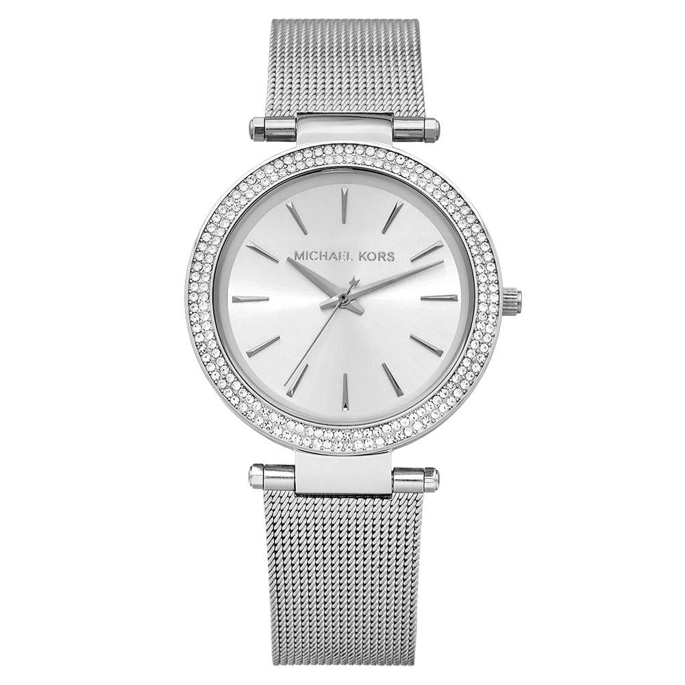Michael Kors Mk3367 Ladies Silver Watch -korean beauty