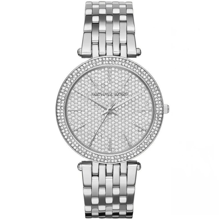 Michael Kors Mk3437 Ladies Darci Silver Diamonte Watch -korean beauty