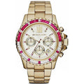 Michael Kors Mk5871 Ladies Everest Yellow Gold Red Gem Set Watch -korean beauty