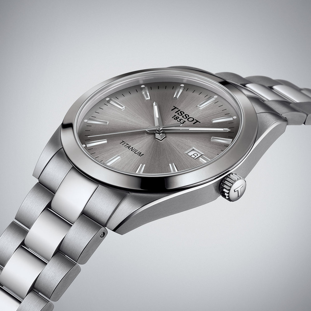 Tissot Gentleman Titanium Mens Grey Watch T1274104408100 -korean beauty