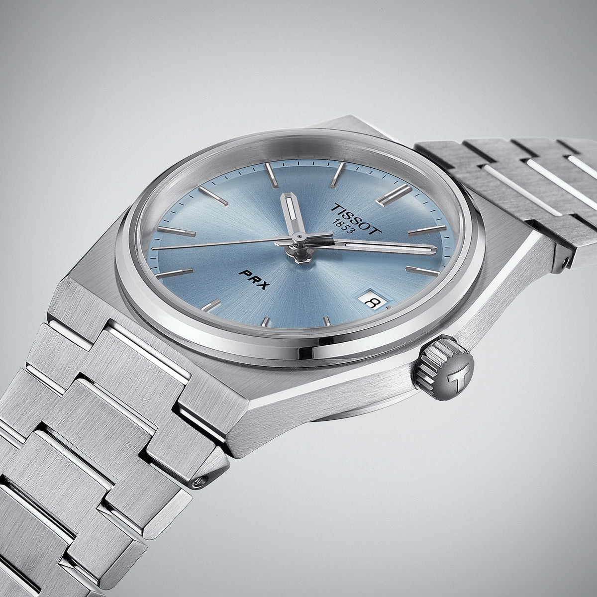 Tissot Prx 35mm Unisex Light Blue Watch T1372101135100 -korean beauty