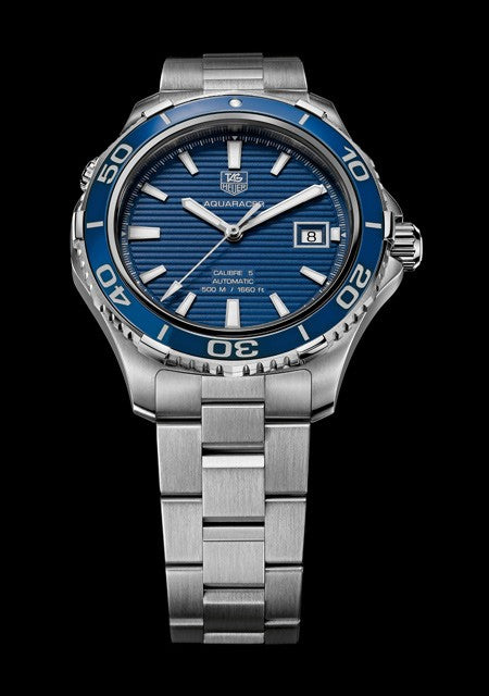 Tag Heuer Aquaracer Calibre 5 Automatic Blue Dial Silver Steel Strap Watch For Men Wak2111 Ba0830 -korean beauty
