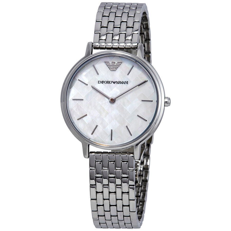 Emporio Armani Mother Of Pearl Dial Silver Steel Strap Watch For Women Ar11112 -korean beauty