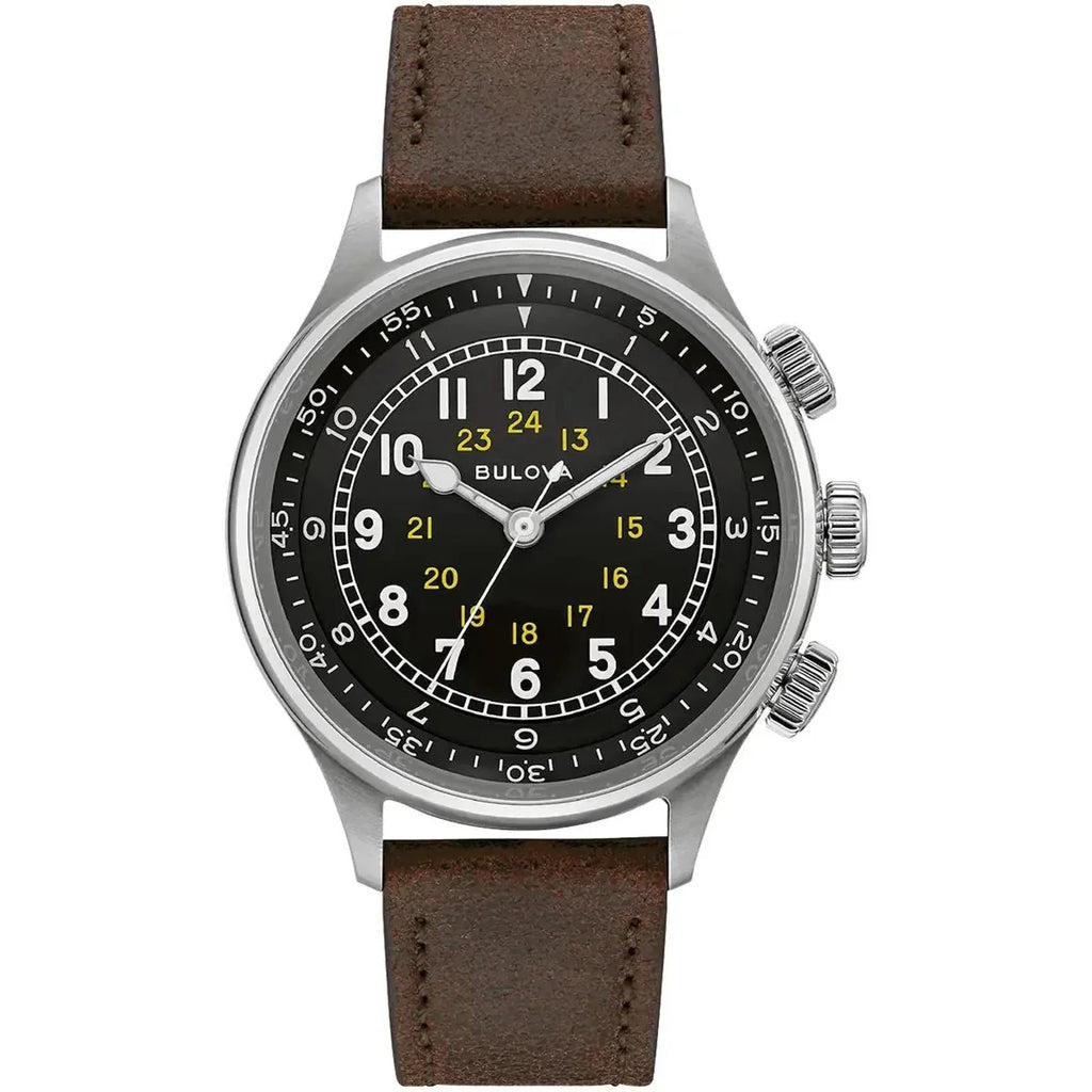 Bulova A 15 Pilot Auto Mens Black Watch 96a245 -korean beauty