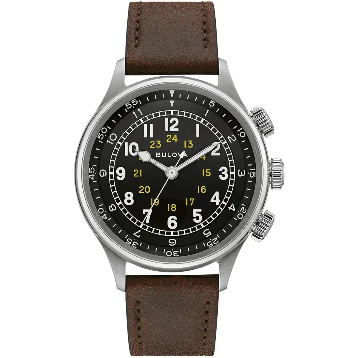 Bulova A 15 Pilot Auto Mens Black Watch 96a245 -korean beauty