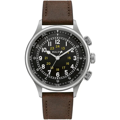 Bulova A 15 Pilot Auto Mens Black Watch 96a245 -korean beauty