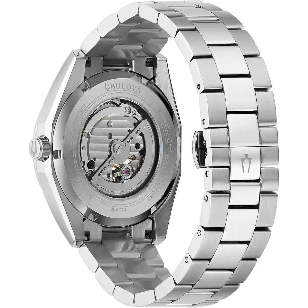 Bulova Surveyor Auto Mens Silver Watch 96a274 -korean beauty