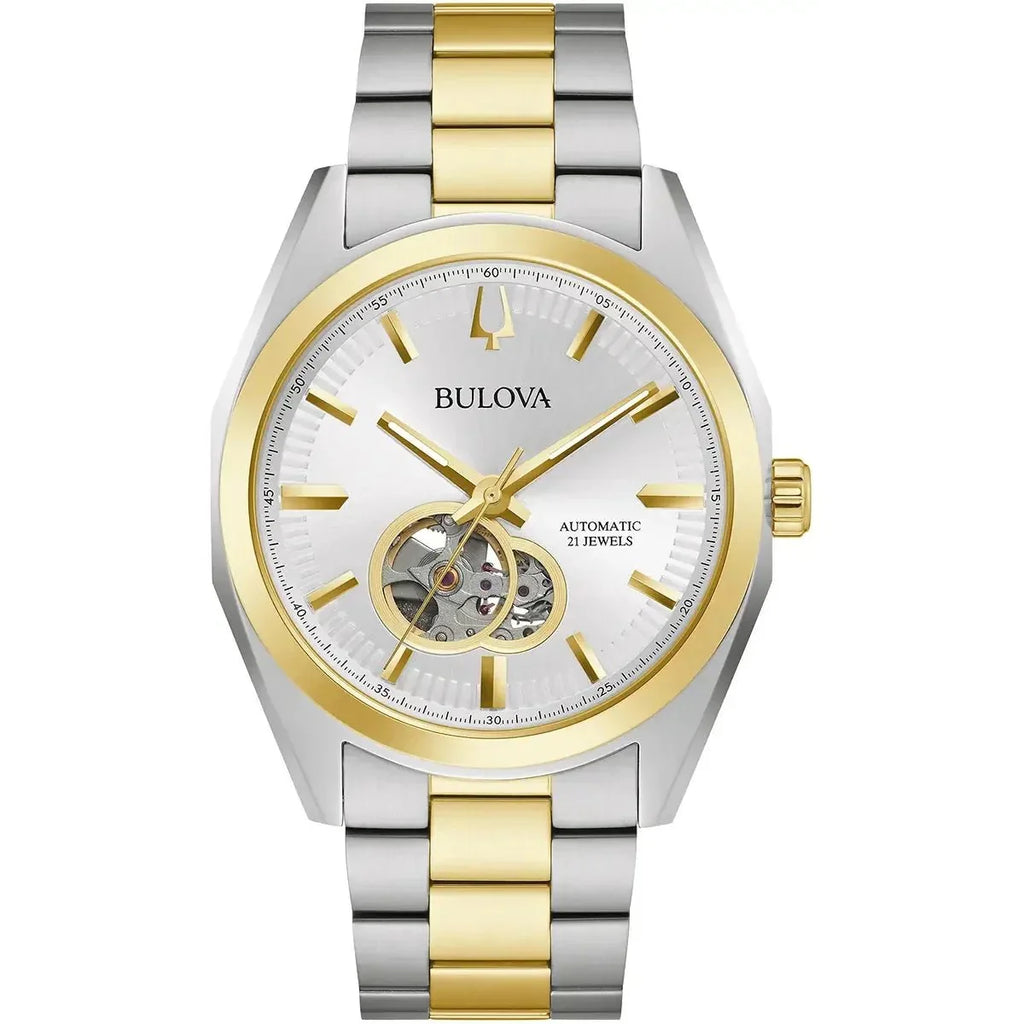 Bulova Surveyor Auto Mens Two Tone Watch 98a284 -korean beauty