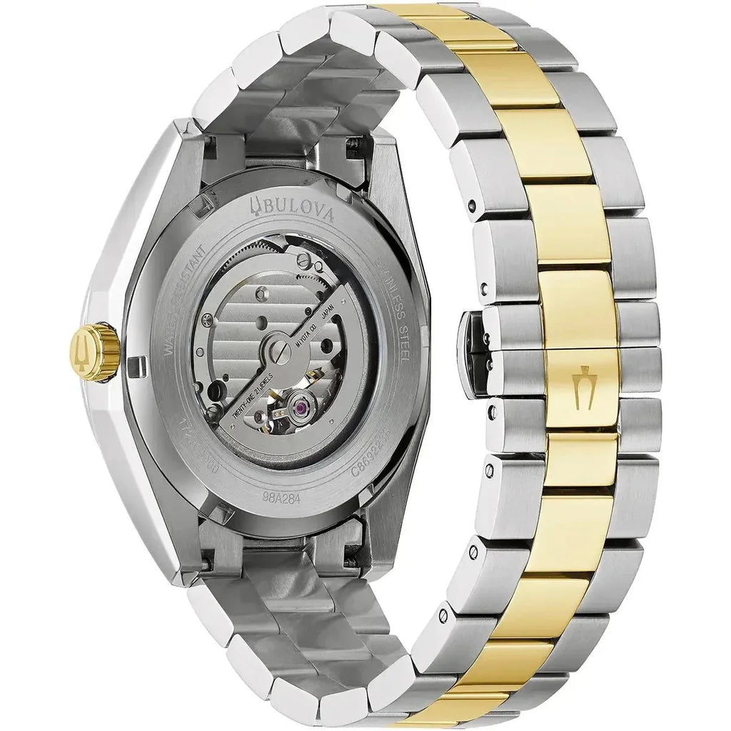Bulova Surveyor Auto Mens Two Tone Watch 98a284 -korean beauty