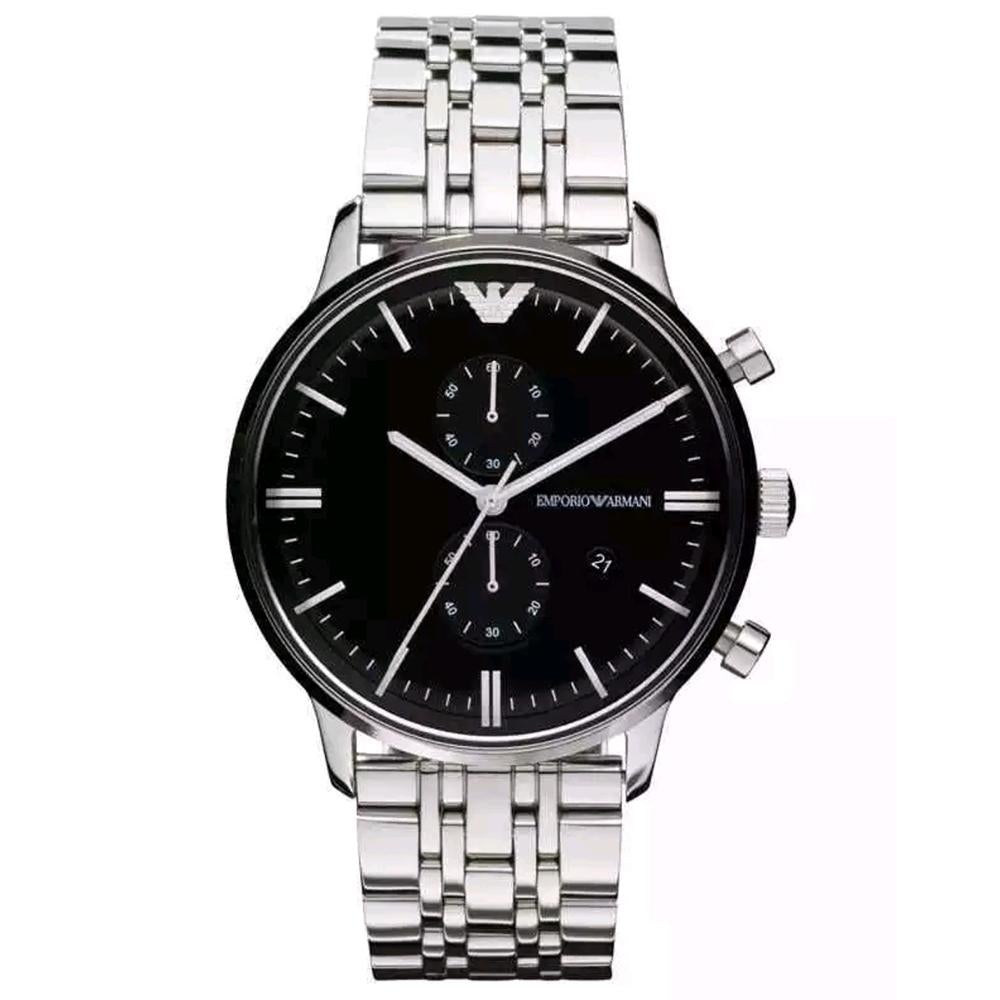 Emporio Armani Ar0389 Men S Black Chronograph Watch -korean beauty