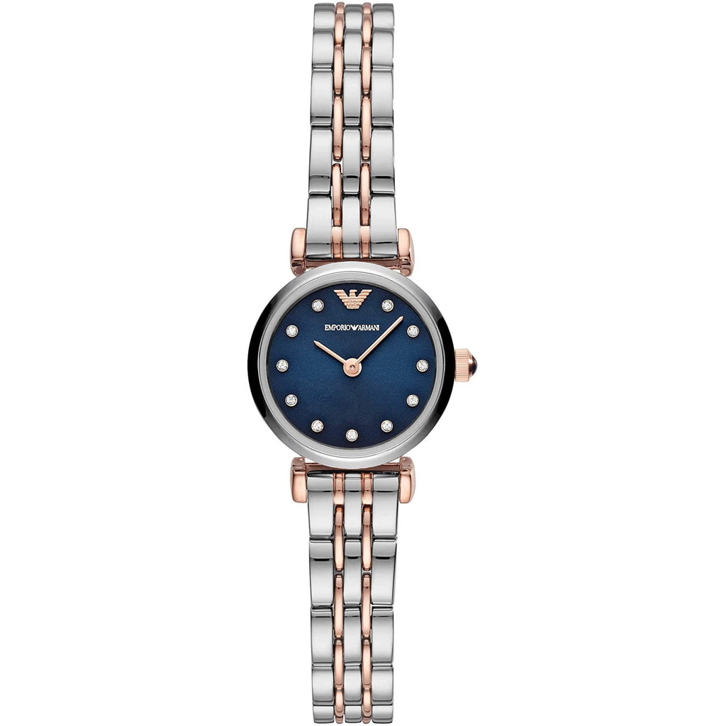 Emporio Armani Ar11222 Ladies Automatic T Bar Gianni Two Tone Blue Watch -korean beauty
