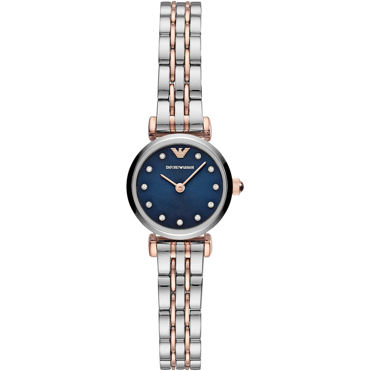Emporio Armani Ar11222 Ladies Automatic T Bar Gianni Two Tone Blue Watch -korean beauty