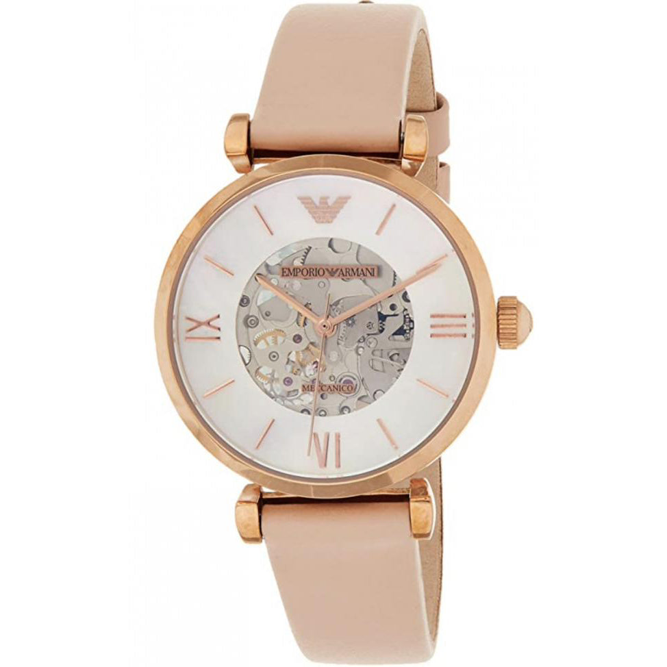 Emporio Armani Ar60001 Ladies Automatic Meccanico Skeleton Watch -korean beauty