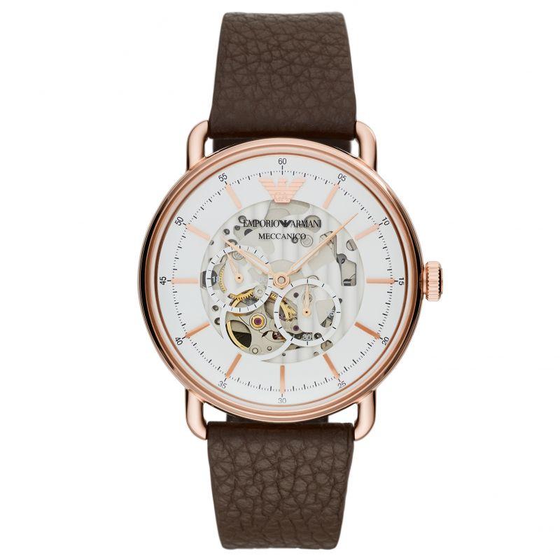 Emporio Armani Ar60027 Men S Automatic Meccanico Skeleton Watch -korean beauty