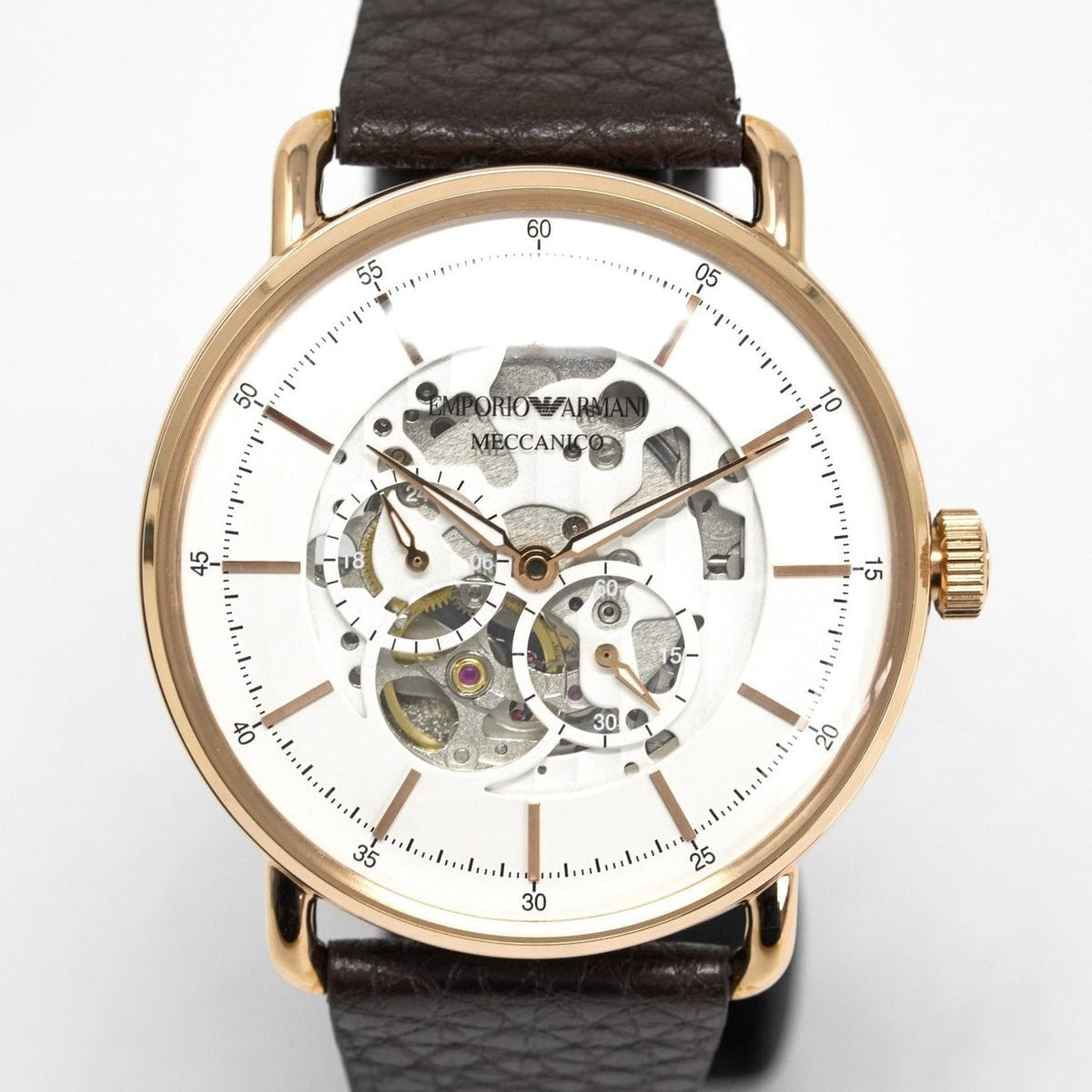 Emporio Armani Ar60027 Men S Automatic Meccanico Skeleton Watch -korean beauty