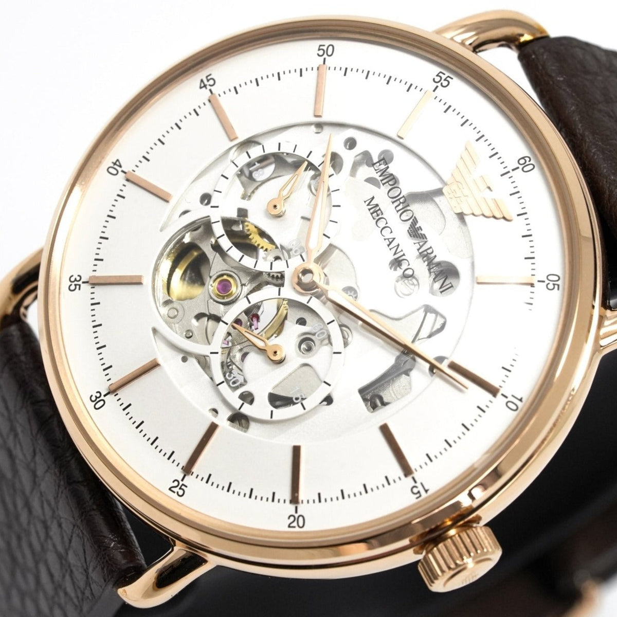 Emporio Armani Ar60027 Men S Automatic Meccanico Skeleton Watch -korean beauty