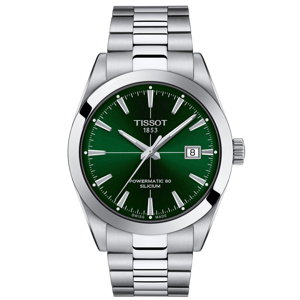 Tissot Gentleman Powermatic 80 Silicium Mens Green Watch T1274071109101 -korean beauty