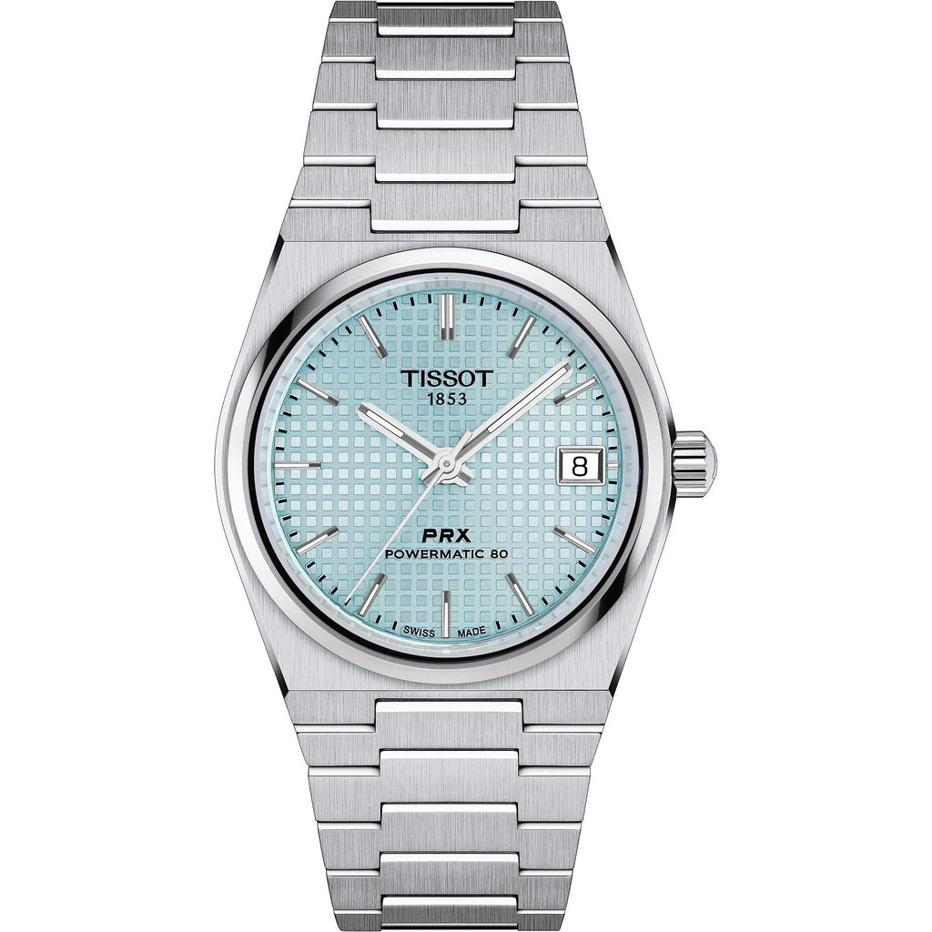Tissot Prx Powermatic 35mm Ladies Ice Blue Watch T1372071135100 -korean beauty