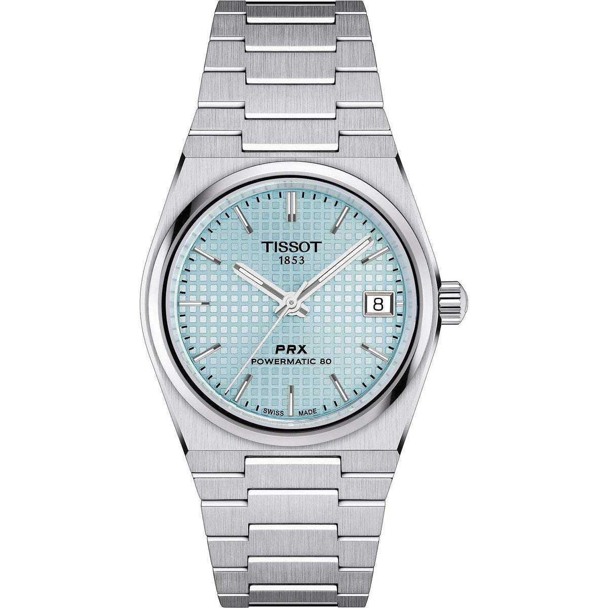 Tissot Prx Powermatic 35mm Ladies Ice Blue Watch T1372071135100 -korean beauty
