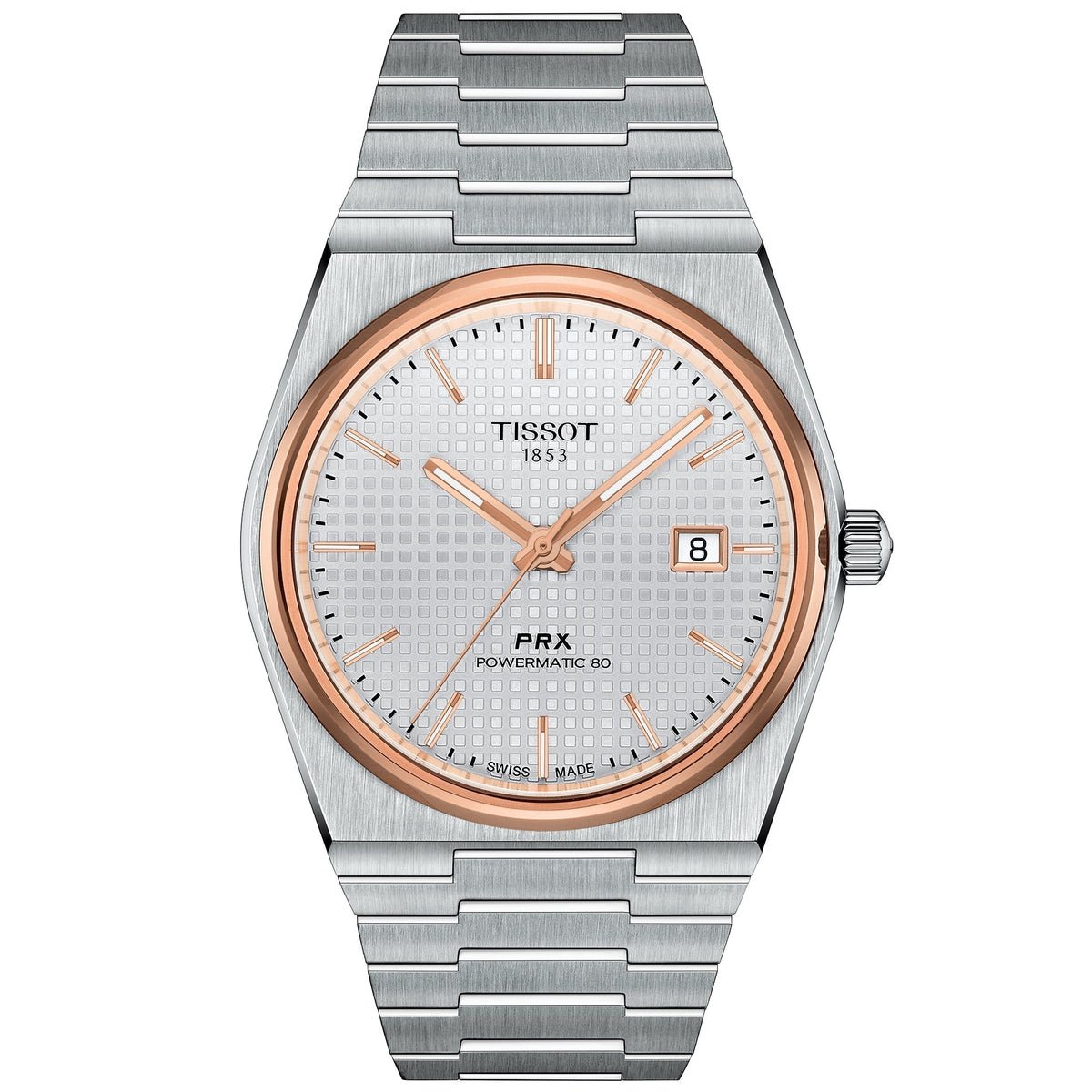 Tissot Prx Powermatic 80 Mens Silver Watch T1374072103100 -korean beauty
