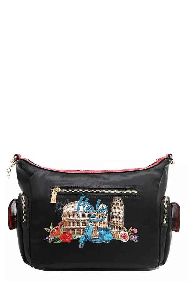 Nicole Lee USA Martha Travels Italy Multi Pocket Shoulder Bag
