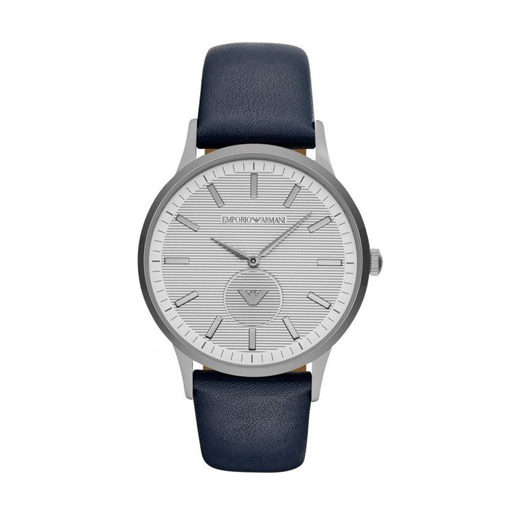 Emporio Armani Renato White Dial Blue Leather Strap Watch For Men Ar11119 -korean beauty