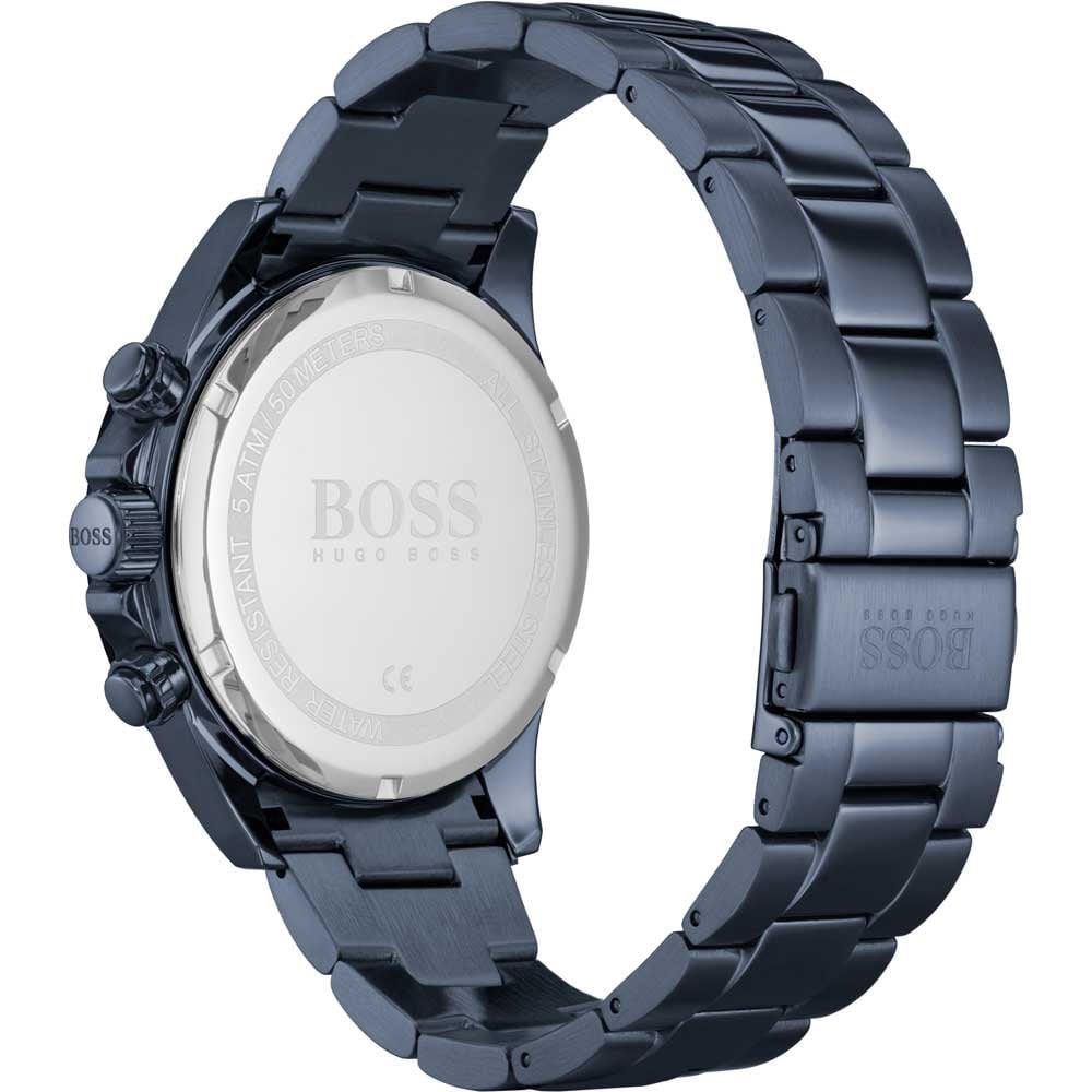 Hugo Boss Mens Hb1513758 Hero Blue Steel Chronograph Watch -korean beauty
