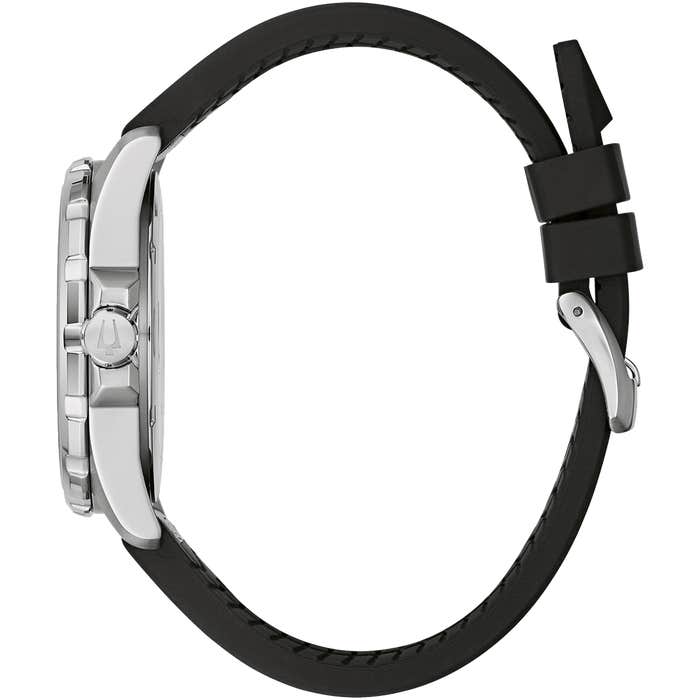 Marine Star Black Leather Watch 96b337 -korean beauty