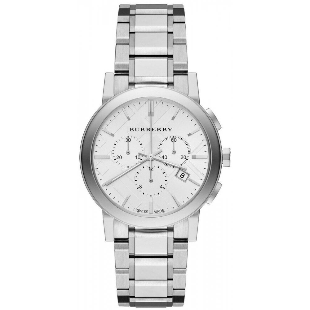 Burberry Ladies Watch Chronograph Silver Bu9750 -korean beauty
