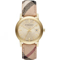 Burberry Ladies Watch The City Haymarket Check Yellow Gold Bu9026 -korean beauty