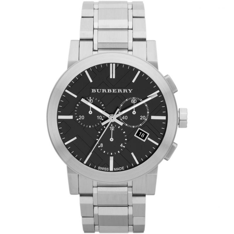 Burberry Mens Watch Chronograph The City Black Bu9351 -korean beauty