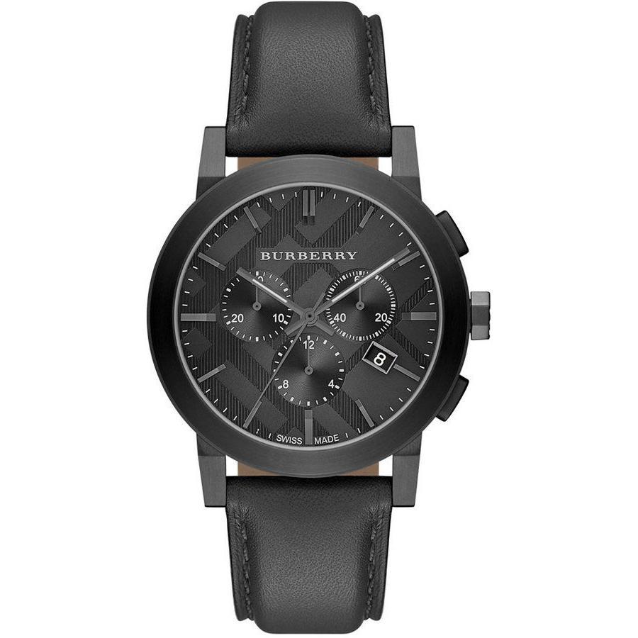 Burberry Mens Watch Chronograph The City Black Bu9364 -korean beauty