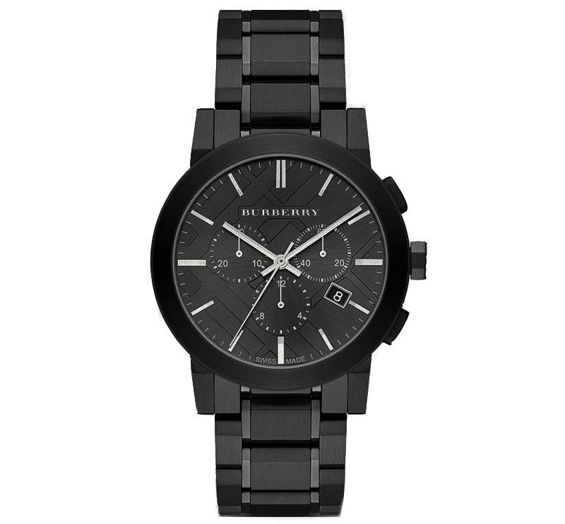 Burberry Mens Watch Chronograph The City Black Pvd Bu9354 -korean beauty