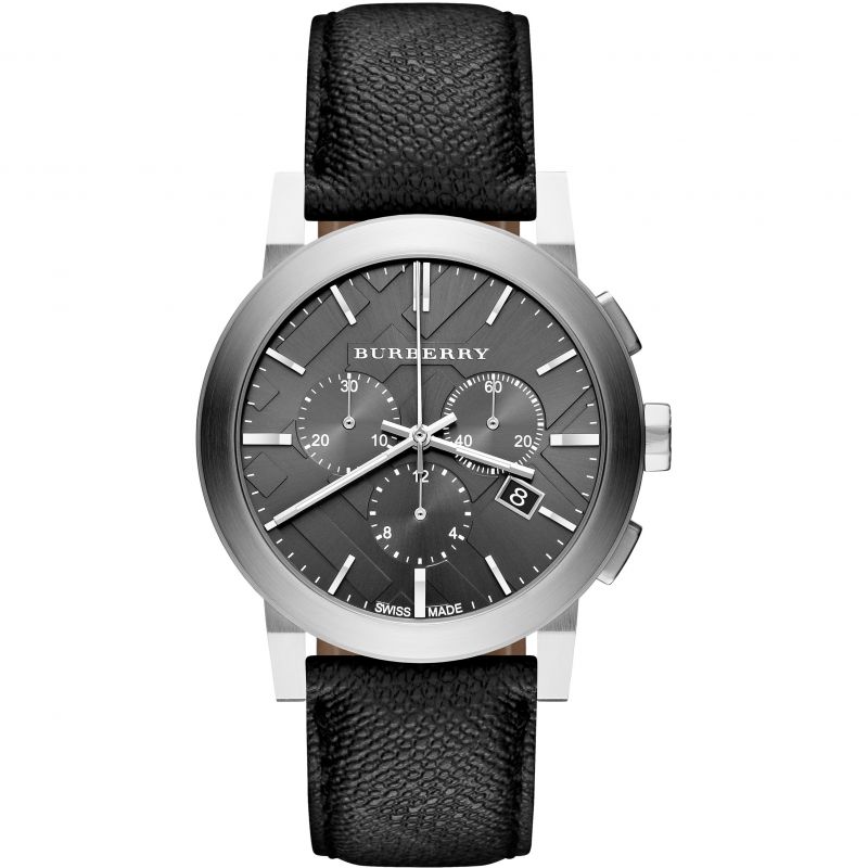 Burberry Mens Watch Chronograph The City Grey Bu9362 -korean beauty