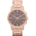 Burberry Mens Watch Chronograph The City Rose Gold Bu9353 -korean beauty