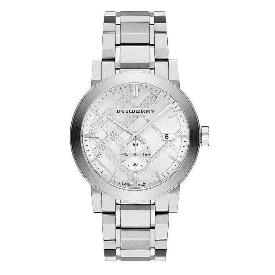 Burberry Mens Watch Chronograph The City Silver Bu9900 -korean beauty