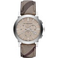 Burberry Mens Watch Chronograph The City Smoke Check Bu9361 -korean beauty