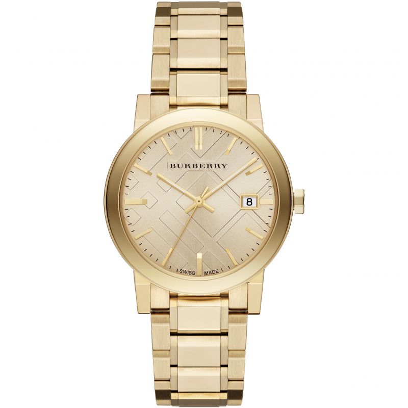 Burberry Mens Watch The City Steel Gold Bu9033 -korean beauty