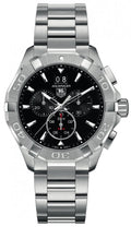 Tag Heuer Aquaracer Quartz Chronograph Black Dial Silver Steel Strap Watch For Men Cay1110 Ba0927 -korean beauty