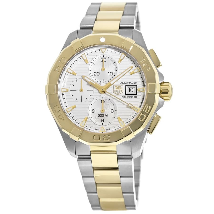 Tag Heuer Aquaracer Automatic White Dial Two Tone Steel Strap Watch For Men Cay2121 Bb0923 -korean beauty