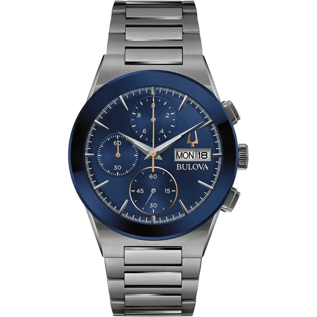 Bulova Millennia Mens Blue Watch 98c143 -korean beauty