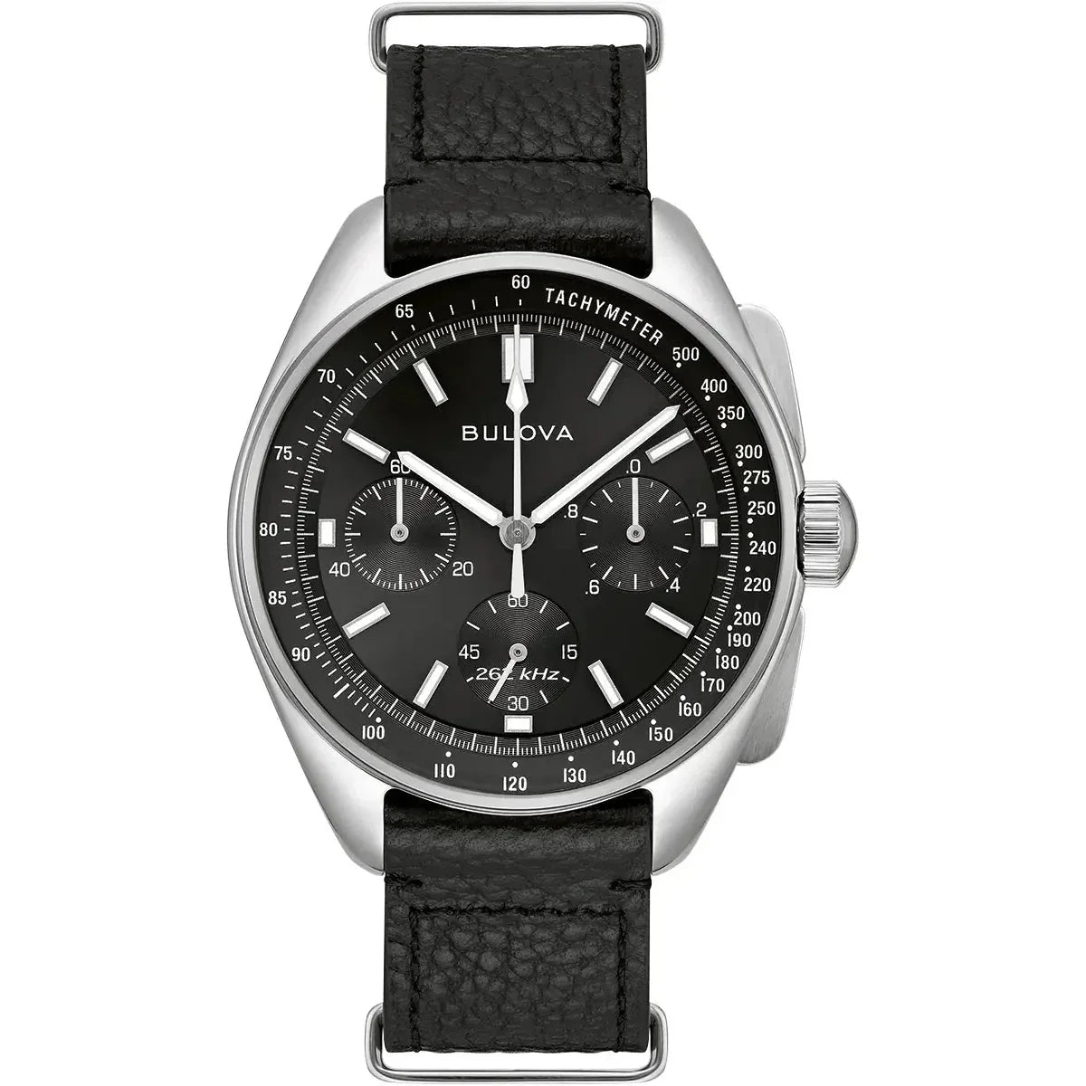 Bulova Lunar Pilot Chrono Mens Silver Watch 96k111 -korean beauty