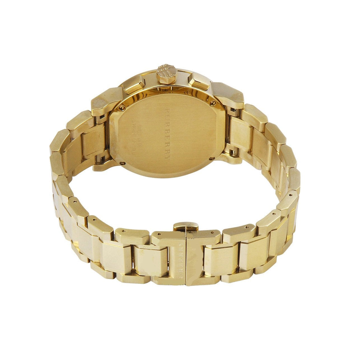 Ladies Gold Tone Stainless Steel Chronograph Burberry Watch Bu9753 -korean beauty