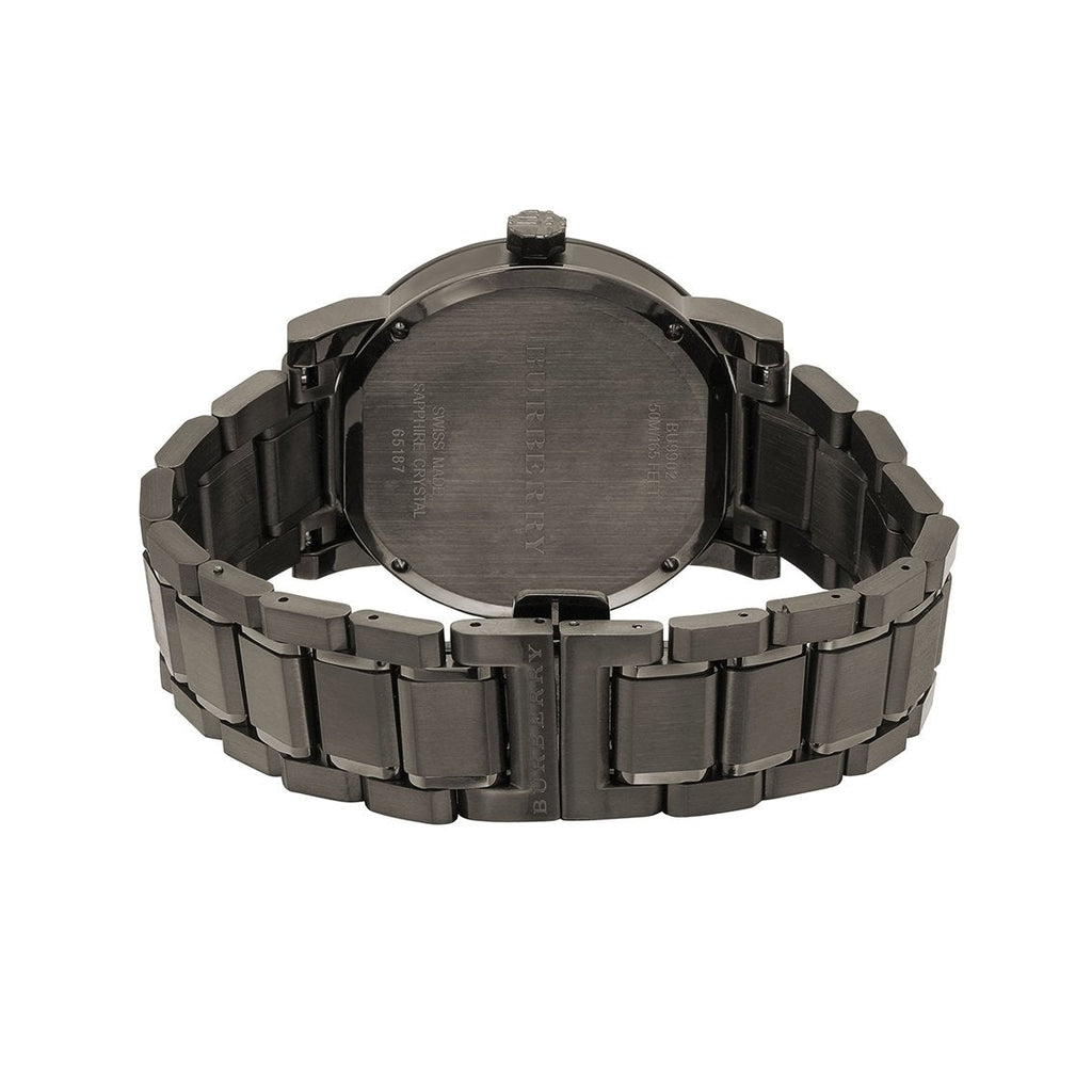 Mens Gunmetal Grey Stainless Steel Chronograph Burberry Watch Bu9902 -korean beauty