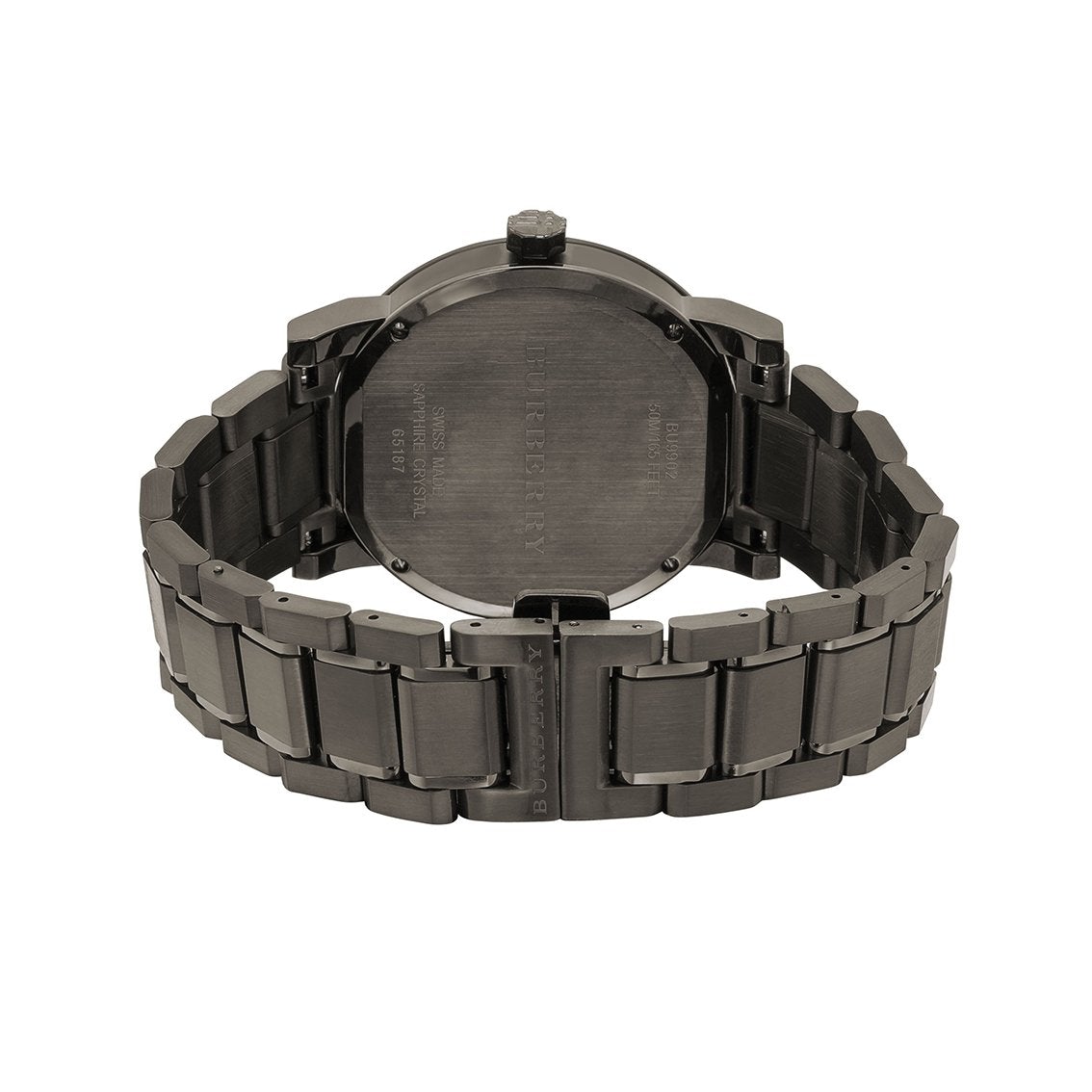 Mens Gunmetal Grey Stainless Steel Chronograph Burberry Watch Bu9902 -korean beauty