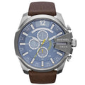 Diesel Dz4281 Men S Chronograph Mega Chief Blue Brown Watch -korean beauty