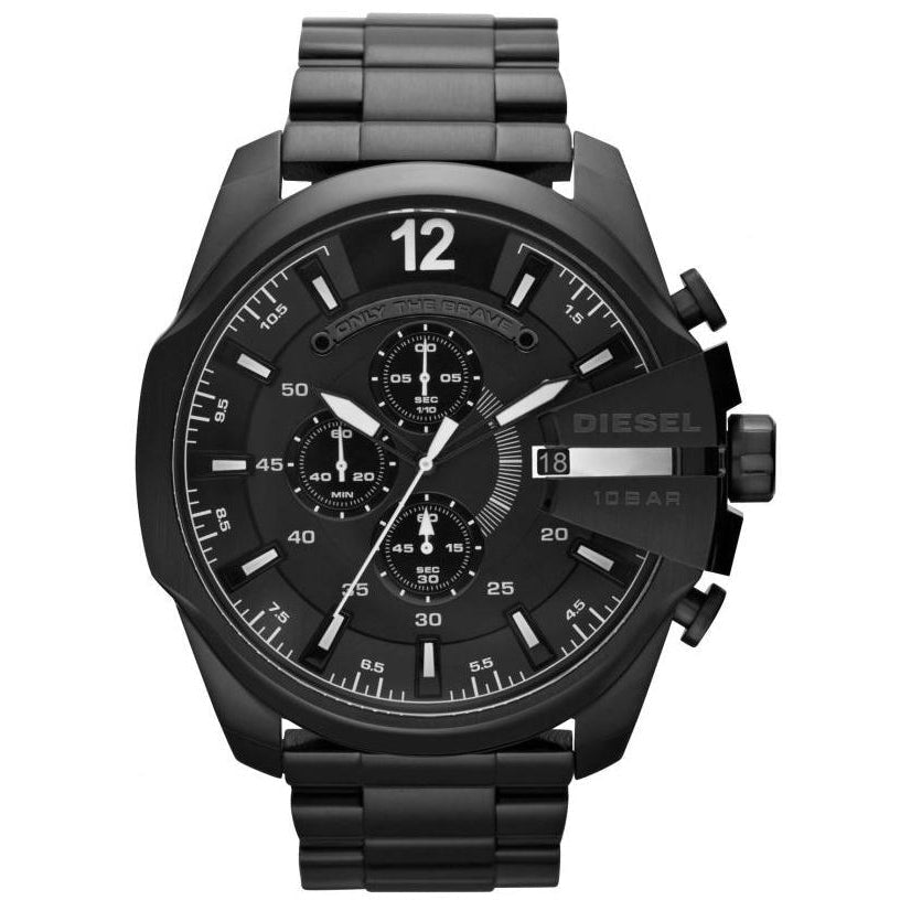 Diesel Dz4283 Men S Chronograph Mega Chief Black Pvd Watch -korean beauty