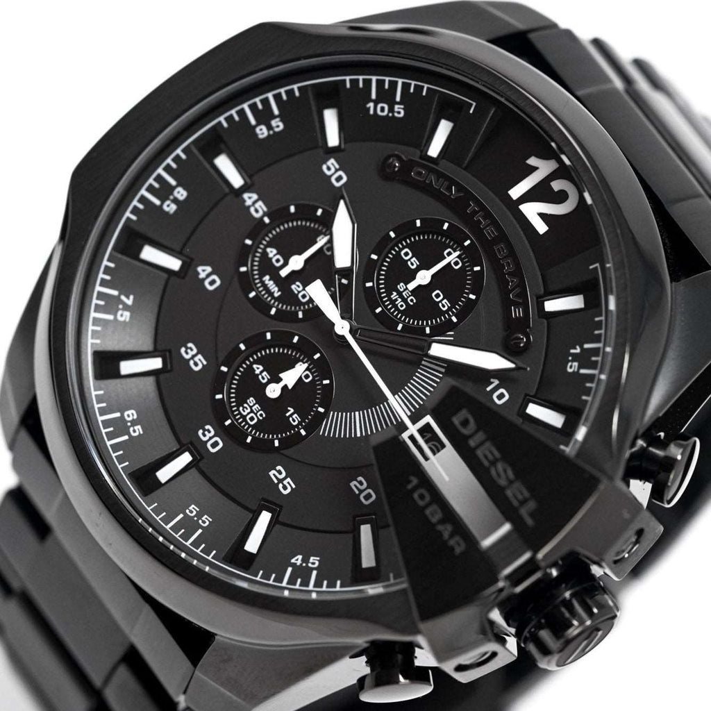 Diesel Dz4283 Men S Chronograph Mega Chief Black Pvd Watch -korean beauty